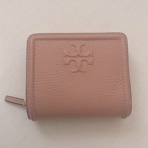 Tory Burch compact leather wallet- pink